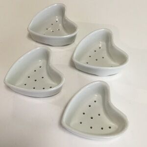 Apilco-Set of 4, Coeur De La Crème, French Porcelain Cheese Molds